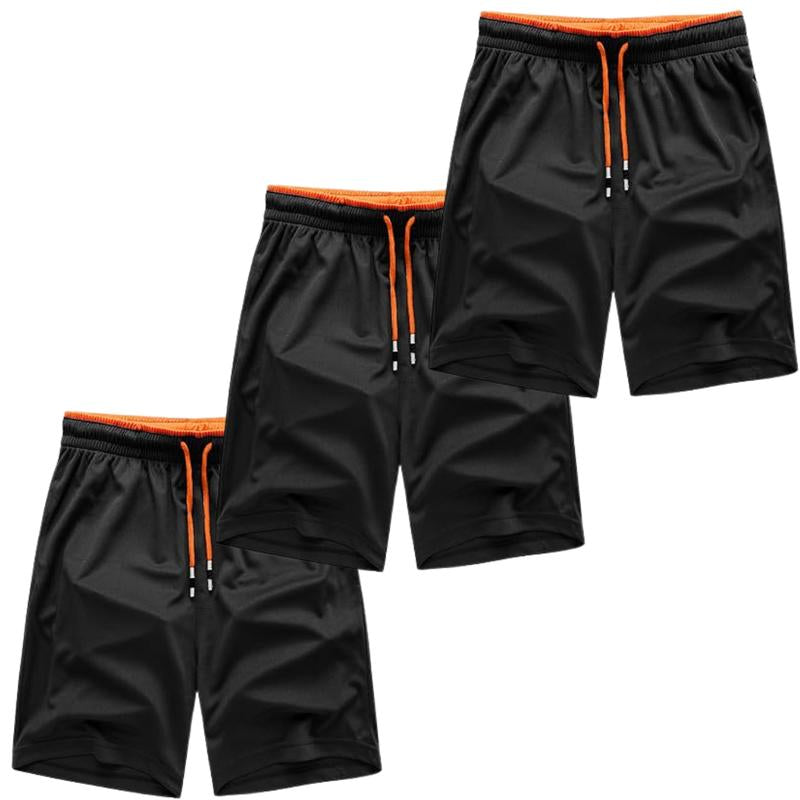 3PCS Men'S Athletic Shorts, Quick-Dry Jersey Shorts, Pull-On Knit Shorts with Pockets, Knit Gym Shorts