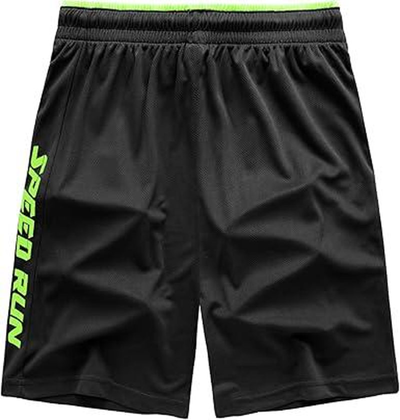 3PCS Men'S Athletic Shorts, Quick-Dry Jersey Shorts, Pull-On Knit Shorts with Pockets, Knit Gym Shorts